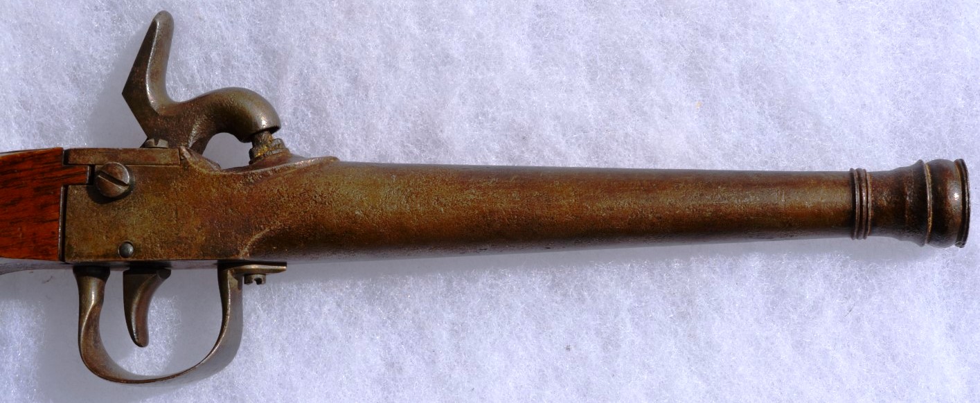 Belgian Percussion Boot Pistol With Octagonal Cannon-Style Brass