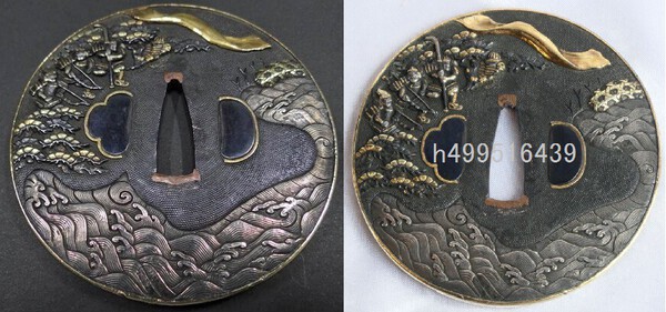 無銘　加賀金工 宇治川合戦図鍔　(同作).jpg