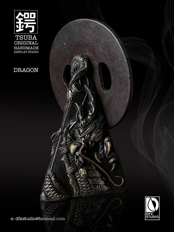 Tsuba Stand single dragon side.jpeg