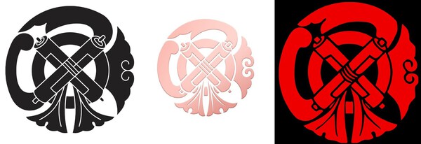 shoami kawarigata Gion mamori crests.jpg